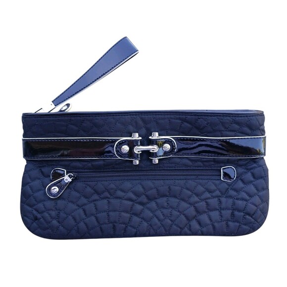 Vera Bradley Handbags - Vera Bradley Meet Me in Paris Bistro Nylon Quilted Wristlet Clutch Black Patent
